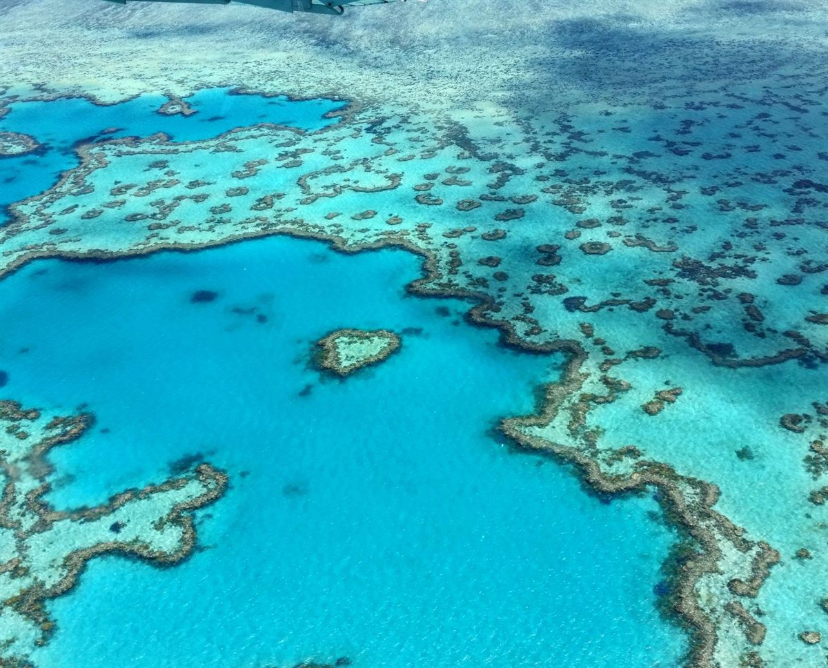 Heart-shaped reef on the Great Barrier Reef